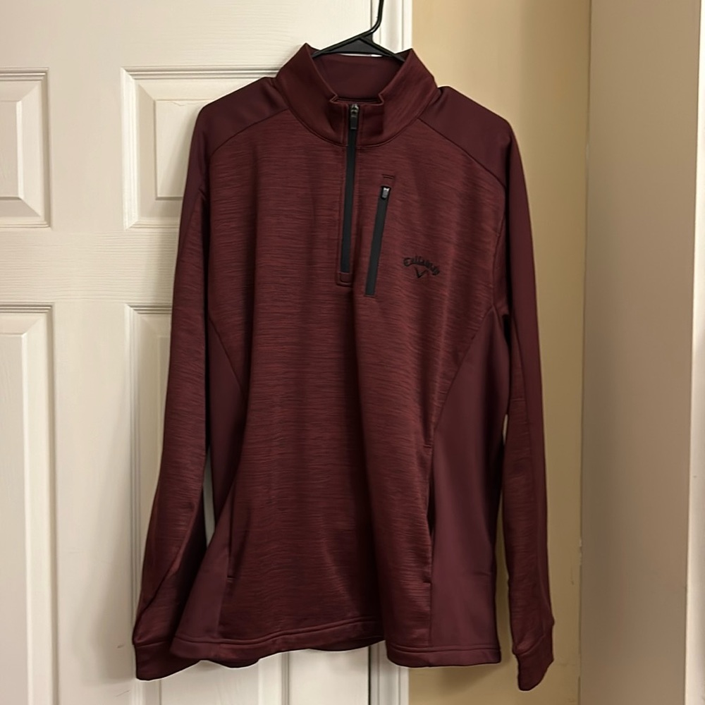Callaway 1/4 zip pullover. Maroon. Size L.